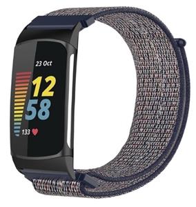 Strap-it Fitbit Charge 6 nylon bandje (blauw)