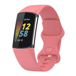 Strap-it Fitbit Charge 6 siliconen bandje (roze)