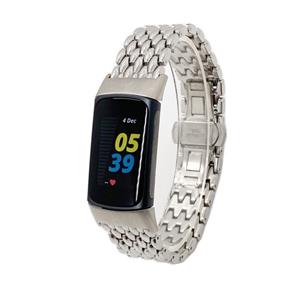 Strap-it Fitbit Charge 6 stalen draak band (zilver)