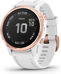 Garmin Fenix 6S Pro 42 mm wit met een witte siliconen polsband - refurbished