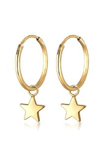 Elli Dames Creolen Sterrenhanger Speels in 925 Sterling Zilver