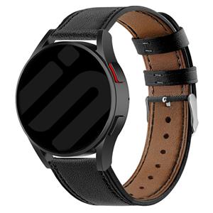 Strap-it Garmin Vivoactive 5 bandje leer (strak-zwart)