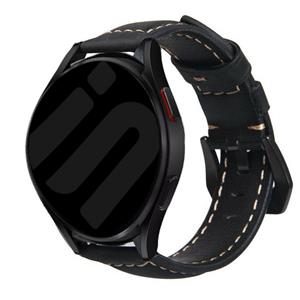 Strap-it Garmin Vivoactive 5 leren band  (zwart)