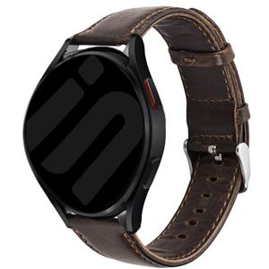 Strap-it Garmin Vivoactive 5 leren band  (donkerbruin)