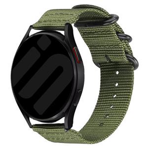 Strap-it Garmin Vivoactive 5 nylon gesp band (groen)