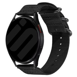 Strap-it Garmin Vivoactive 5 nylon gesp band (zwart)