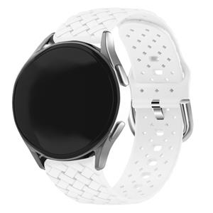 Strap-it Garmin Vivoactive 5 gevlochten siliconen bandje (wit)