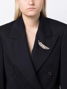 Broche verfraaid met parel - Zwart
