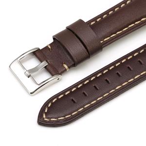 Strap-it Garmin Vivoactive 4s genuine leren bandje (donkerbruin)