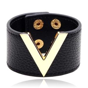 LGT JWLS Brede Dames Armband Verstelbaar Goud en Zwart