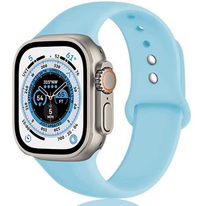 Strap-it Apple Watch Ultra silicone band (aqua blauw)