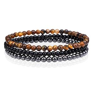 Memphis Stacked Heren Armbanden set - Dark-19cm