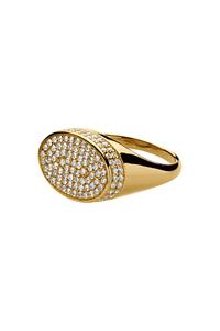Dyrberg/Kern Ellipas Ring, Color: Gold/Crystal,, Women