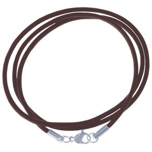 LGT JWLS LGT Jewels leren koord ketting bruin 2mm-60cm