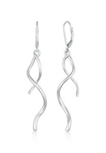 Elli Dames Oorhangers Spiraal golf gedraaid in 925 sterling zilver