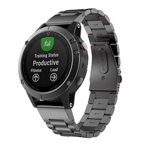 Strap-it Garmin Forerunner 745 stalen band (zwart)