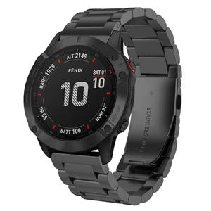 Strap-it Garmin Fenix 3 stalen band (zwart)