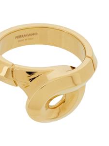 Ferragamo Gancini foulard ring - Goud