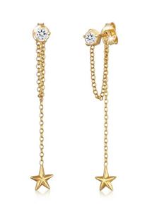 Elli Dames oorsteker hanger met kristal in 925 sterling zilver