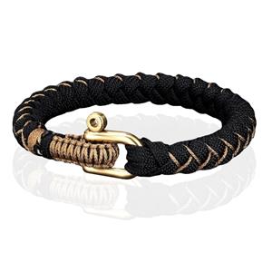 Tom Jaxon Luxe Survival Stijl Armband - Goud Zwart-24cm