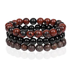 Memphis Stacked Heren Armbanden set - 8mm Brown-19cm