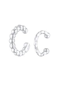 Elli Dames oorklem set gehamerd bollen in 925 sterling zilver