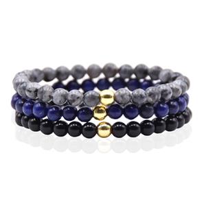 Memphis Stacked Kralen Armbanden set - 6mm Dark