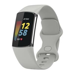 Strap-it Fitbit Charge 6 siliconen bandje (grijs)