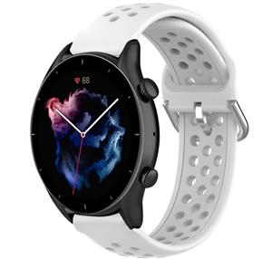 Strap-it Amazfit GTR 3 (Pro) siliconen bandje met gaatjes (wit)
