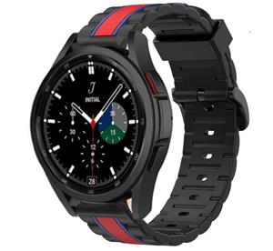 Strap-it Samsung Galaxy Watch 4 Classic 42mm Special Edition Band (zwart/rood)