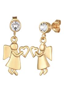 Elli Dames Oor hanger Engel Hart met kristallen in 925 sterling zilver