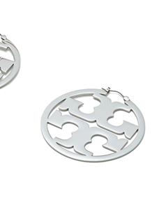 Tory Burch Miller cut-out hoop earrings - Zilver