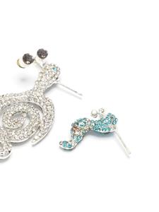 Collina Strada Snail rhinestone-embellished earrings - Zilver