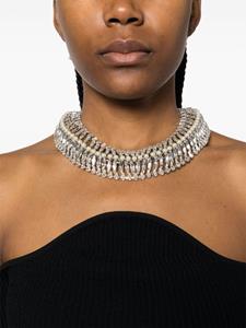 Saint Laurent Pearl Rhinestone choker necklace - Zilver