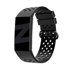 Bandz Fitbit Charge 3 sport band 'Sport Air' (zwart)