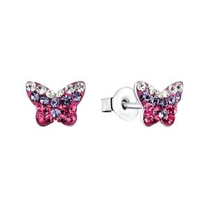 amor Oorbellen voor meisjes, 925 sterling zilver, glas | vlinder