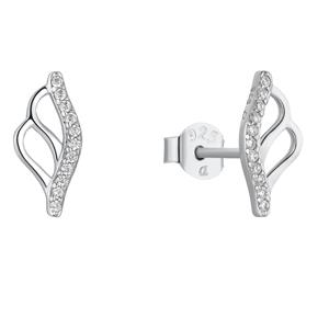 amor Oorbellen voor dames, 925 Sterling zilver, zirkonia synth. | Vleugels