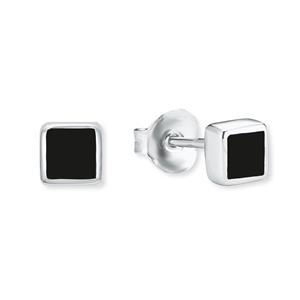 amor Oorbellen voor dames, 925 Sterling zilver, onyx