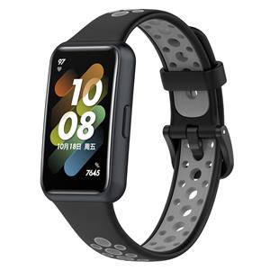 Strap-it Huawei Band 7 sport bandje (zwart/grijs)