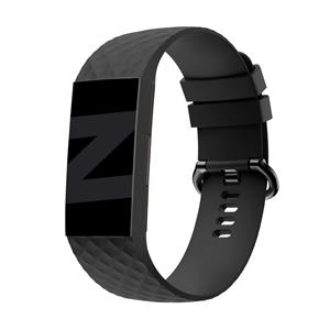 Bandz Fitbit Charge 3 siliconen band 'Classic' (zwart)
