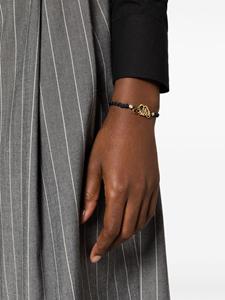Alexander McQueen Seal-plaque braided-strap bracelet - Zwart