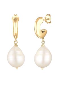 Elli Dames Creolen met Barok Zoetwater Gekweekte Parels in 925 Sterling Zilver