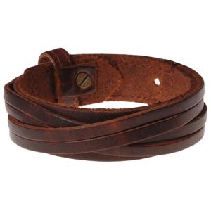 LGT JWLS Bruine leren armband met gesneden leer