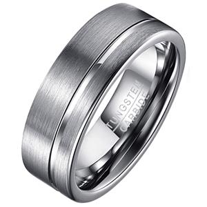 Tom Jaxon Wolfraam heren ring Groef Zilverkleurig-19mm