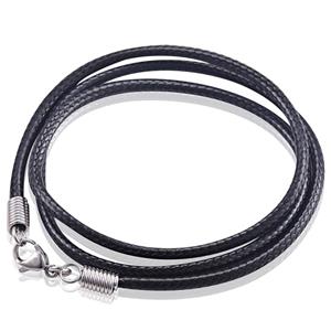 LGT JWLS LGT Jewels waxkoord ketting Zwart - 2.5mm-55cm