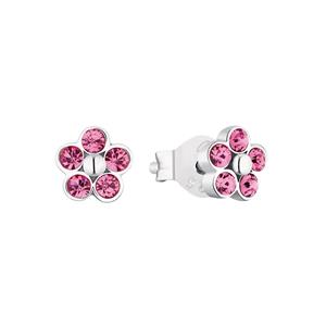 amor Oorbellen voor meisjes, 925 Sterling zilver, kristalglas | bloem