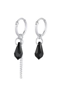 Elli Dames Creools hanger ketting druppel met kristal in 925 sterling zilver