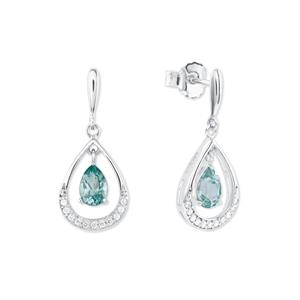 amor Oorbellen voor dames, 925 Sterling zilver, zirkonia synth., spinel synth.