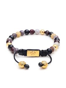 Nialaya Jewelry Kralenarmband met agaat - Goud