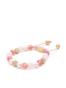 Nialaya Jewelry Kralenarmband met kwarts - Roze